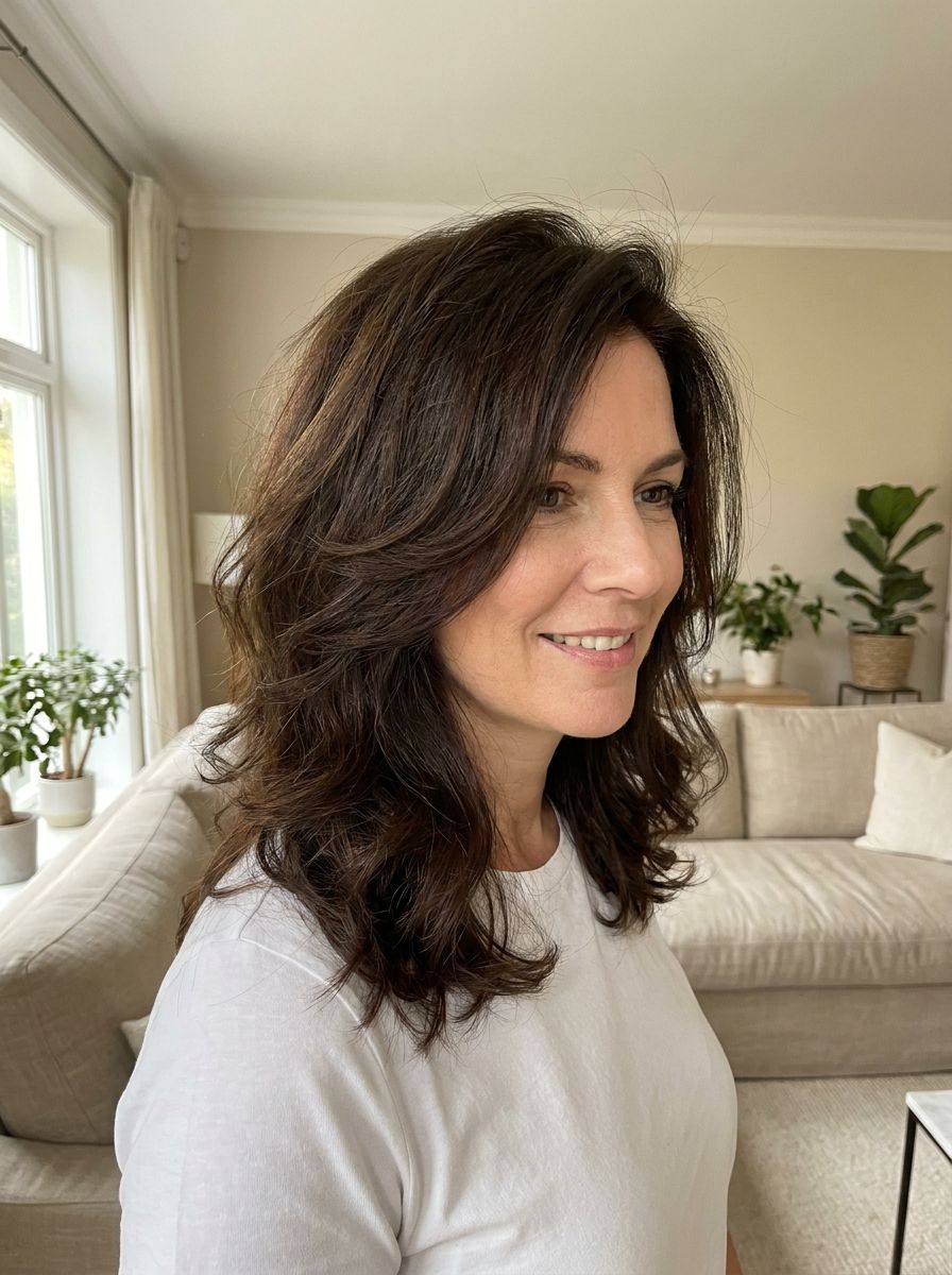 Luftig geföhnter Mid-Length Look - Stufenschnitt stylen